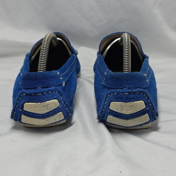 Florsheim Vintage Electric Blue Suede driving Elegant Loafers Mens 8.5 In Guc - Picture 7 of 16